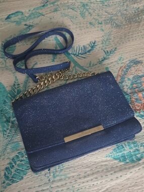 BRAHMIN PURPLE ROYAL BLUE GLITTER SHIMMER PURSE